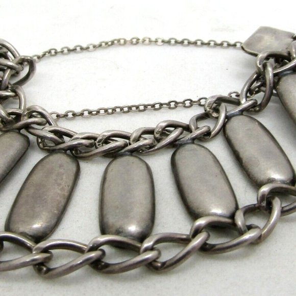 Vintage Napier Sterling Silver 9" Panel Bracelet